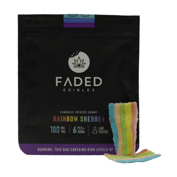 Faded Edibles – Rainbow Sherbet – 180mg | Get Kush Canada