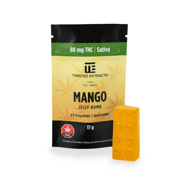Twisted Extracts- Mango Jelly bomb – SATIVA – 80MG THC | Get Kush Canada