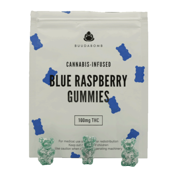 Buudabomb – Blue Raspberry Gummies – 100mg | Get Kush Canada