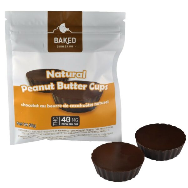 Baked Edibles – Chocolate Mini Peanut Butter Cups 40mg THC | Get Kush Canada