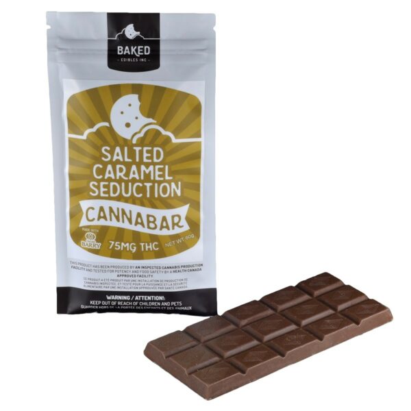 Baked Edibles – Chocolate Bar – Salted Caramel Seduction 75mg THC | Get Kush Canada