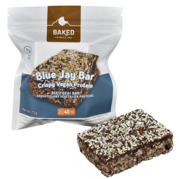 Baked Edibles – Crispy Vegan Blue Jay Bar 40mg THC | Get Kush Canada