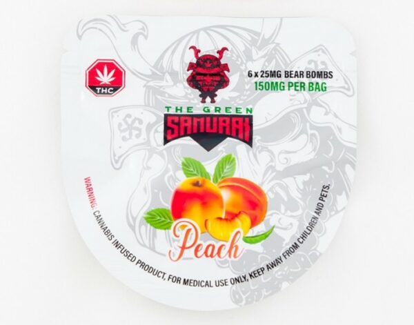 The Green Samurai – Peach Gummies – 150mg | Get Kush Canada