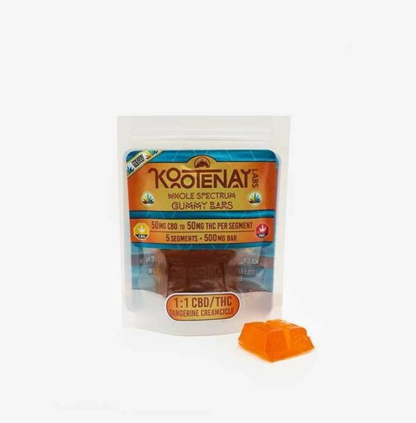 Kootenay Labs – 1:1 Tangerine Creamsicle Gummy – (500mg total) | Get Kush Canada