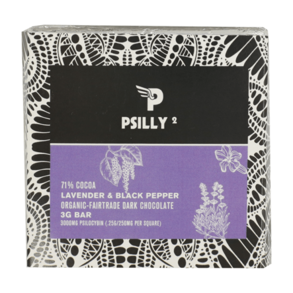 Psilly – Dark Chocolate Bar – Lavender & Black Pepper | Get Kush Canada
