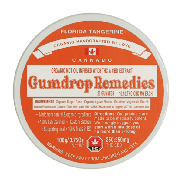 Gumdrop Remedies – Florida Tangerine 1:1 Gummies – 250mg THC/250mg CBD | Get Kush Canada