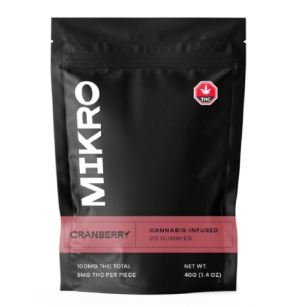 Mikro – THC Gummies – 100mg THC – Cranberry | Get Kush Canada