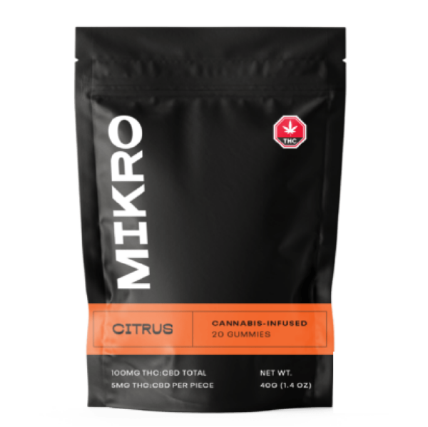 Mikro – 1:1 THC/CBD Gummies – 100mg – Citrus | Get Kush Canada