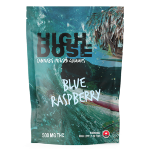 High Dose – cannabis Infused Gummies – Blue Raspberry – 1000mg/1500mg | Get Kush Canada