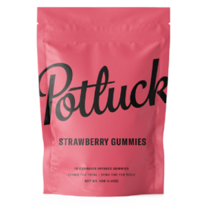 Potluck Extracts – Strawberry Gummies – 200mg THC | Get Kush Canada