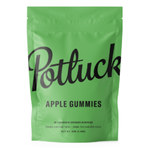 Potluck Extracts – Apple Gummies (1:1) – 100mg THC / 100mg CBD | Get Kush Canada